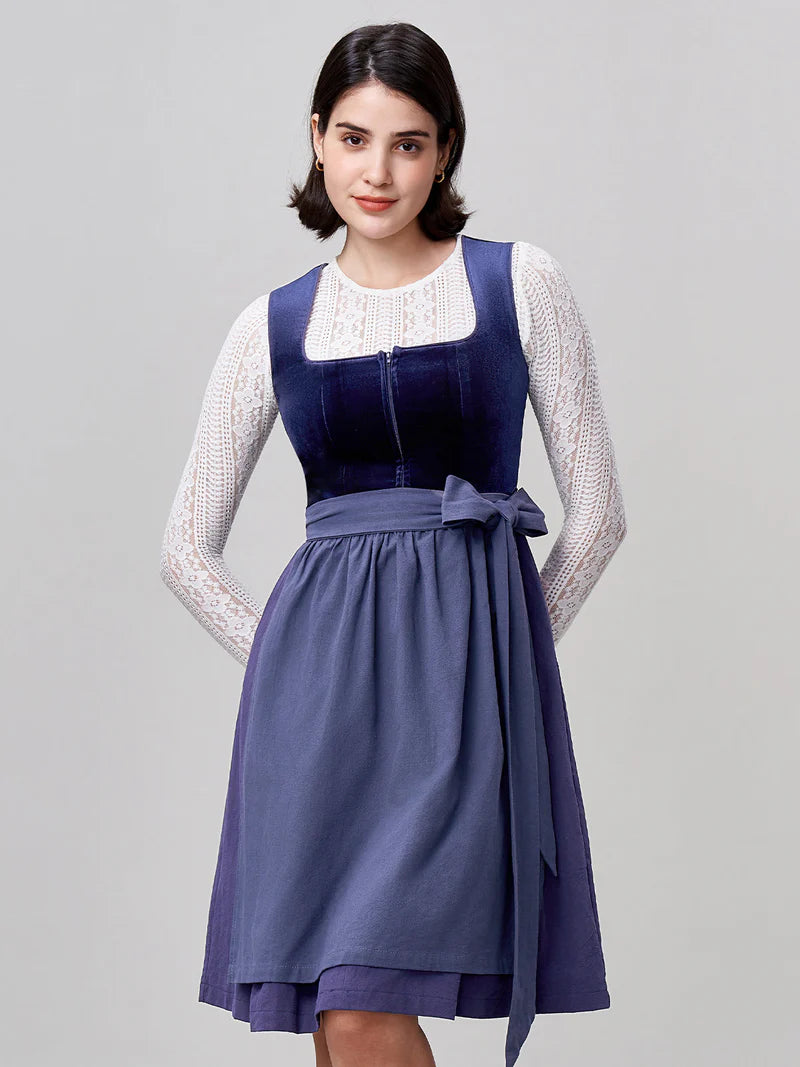 Samt Dirndl in Blau und Grün: Perfektion in der Trachtenmode