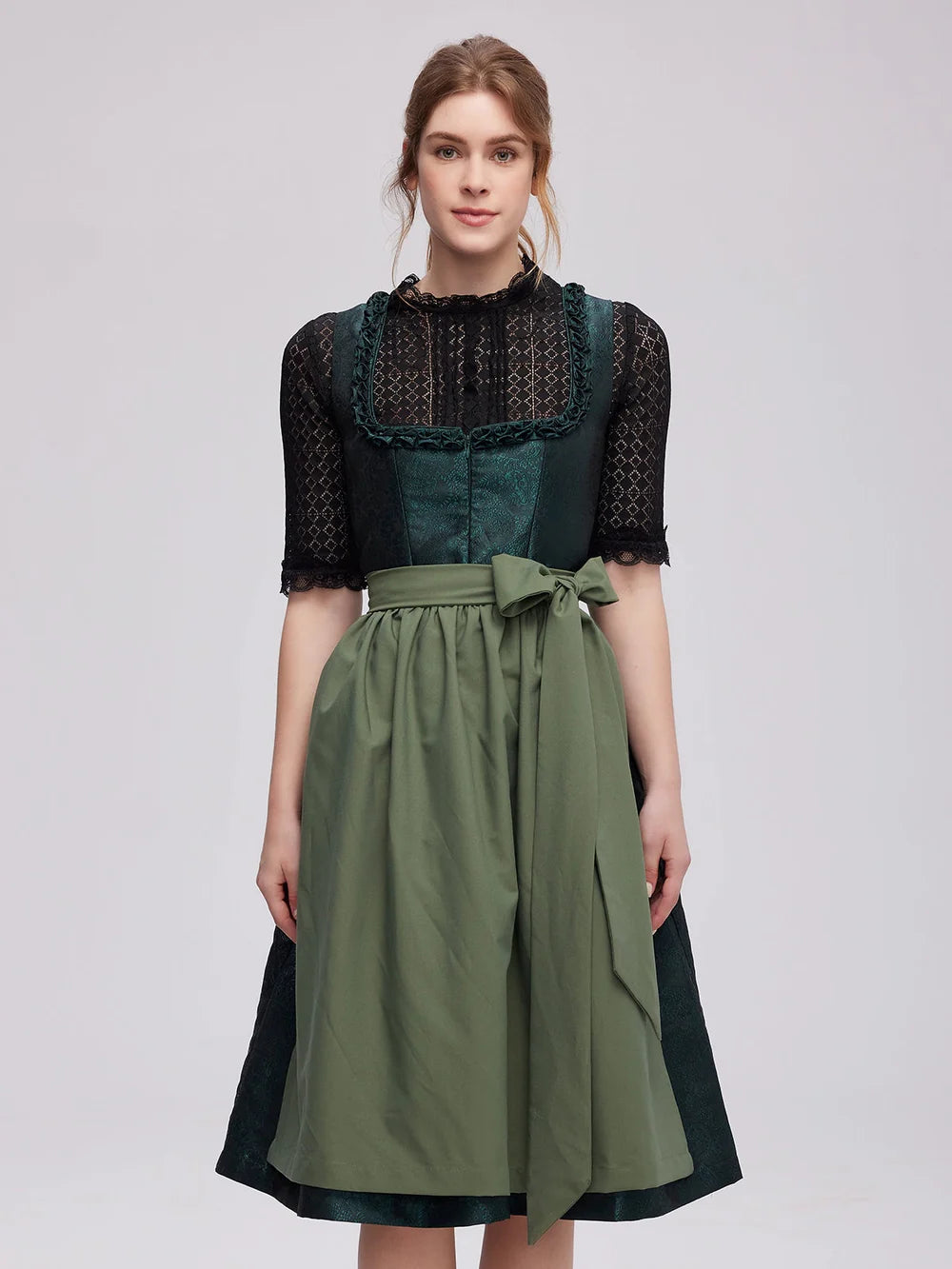 Die Schönheit der grünen Samt-Dirndl und mehr