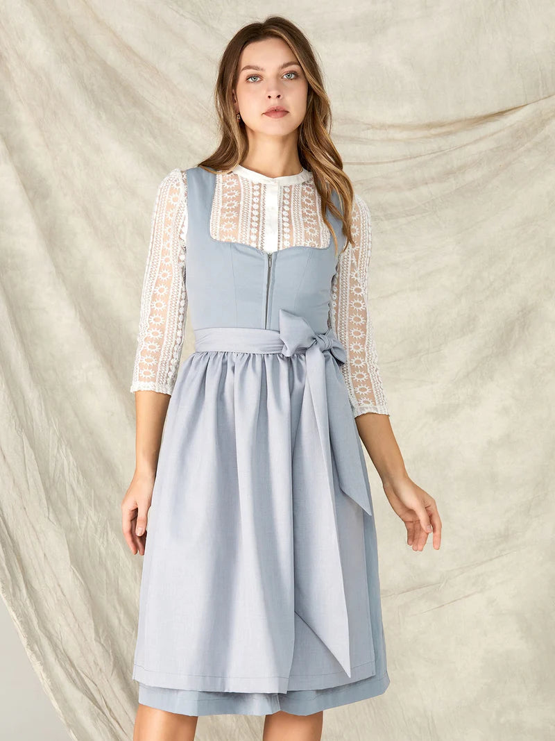 Samt Dirndl Grün, Grünes Dirndl Samt und Dirndl Grau Samt: Ein Luxus für die Trachtenmode