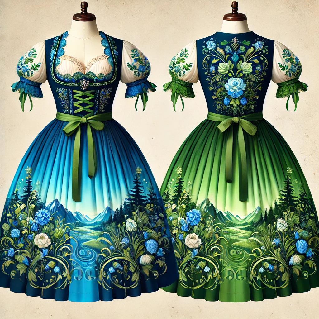 Dirndl Blau Grün: Tradition trifft auf moderne Eleganz