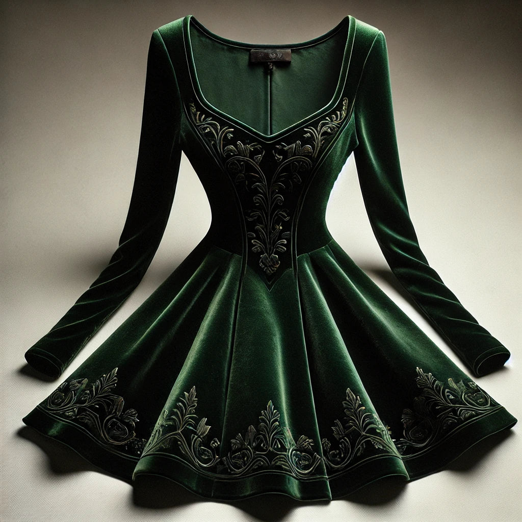 Dunkelgrünes Samt-Dirndl: Eleganz und Bedeutung jenseits des Äußeren