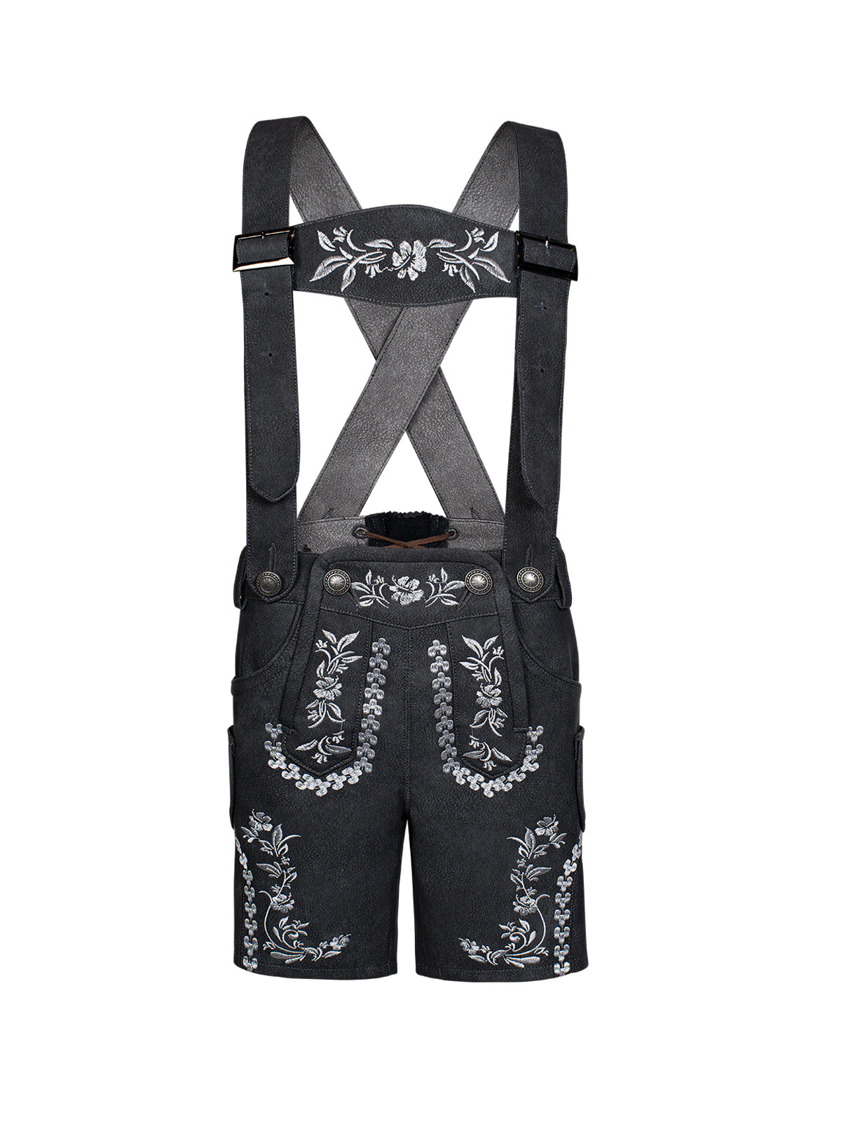 KINDER LEDERHOSE NORMA IN SCHWARZGRAU