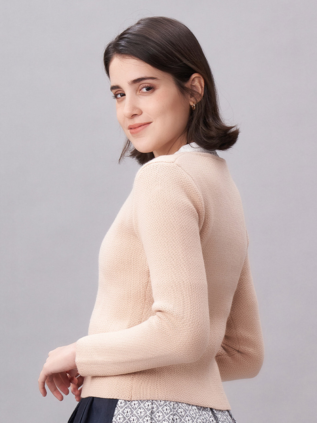 STRICKJACKE - MIRA IN CREME