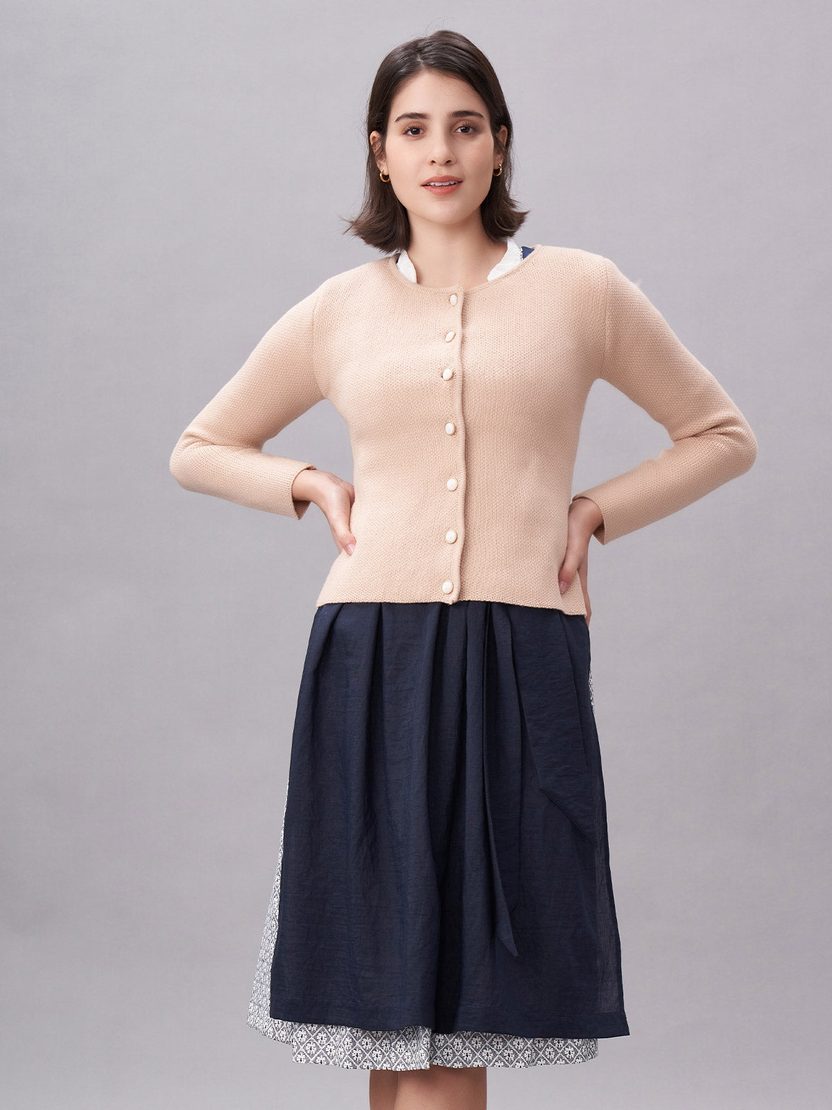 STRICKJACKE - MIRA IN CREME