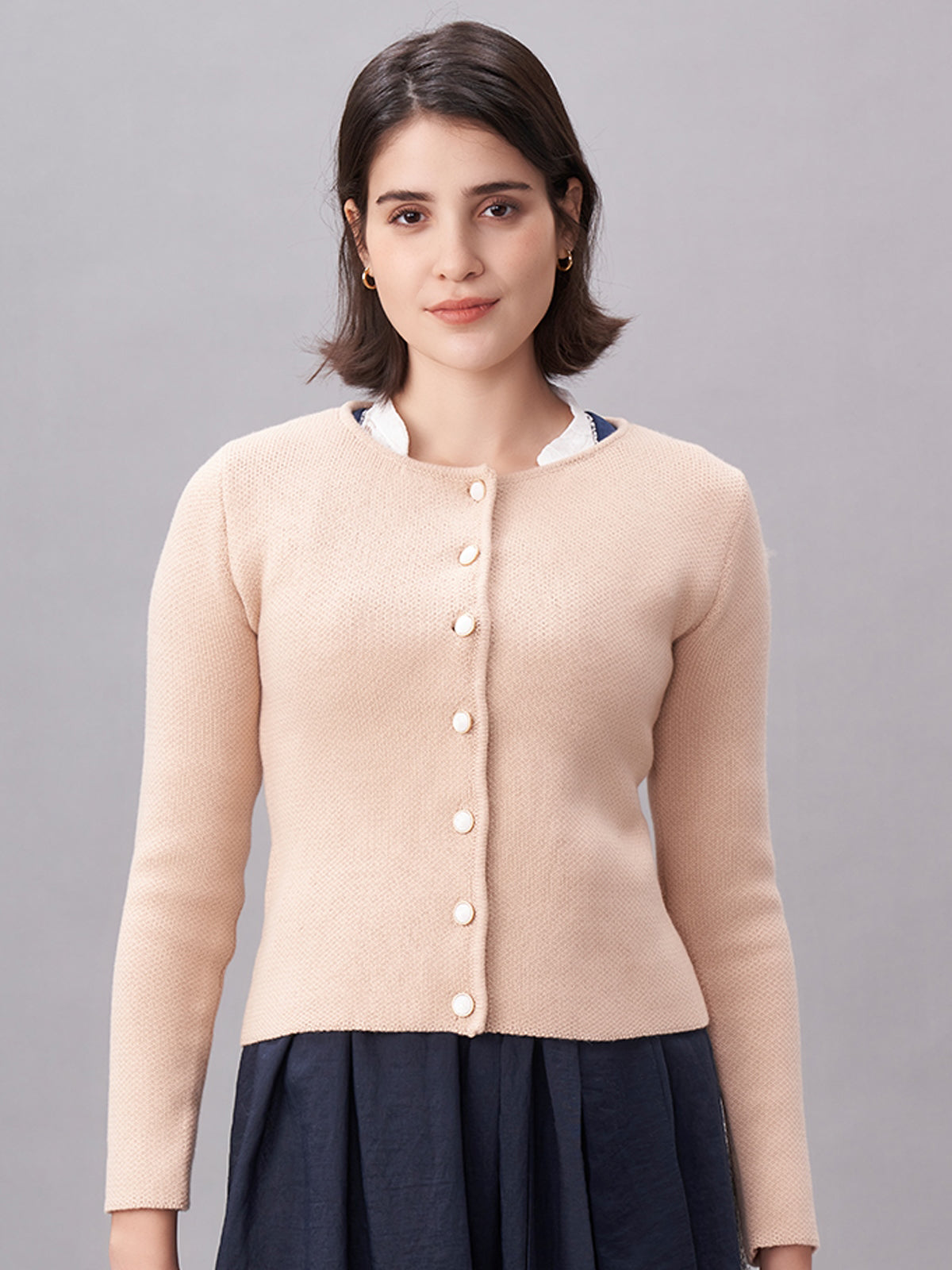 STRICKJACKE - MIRA IN CREME