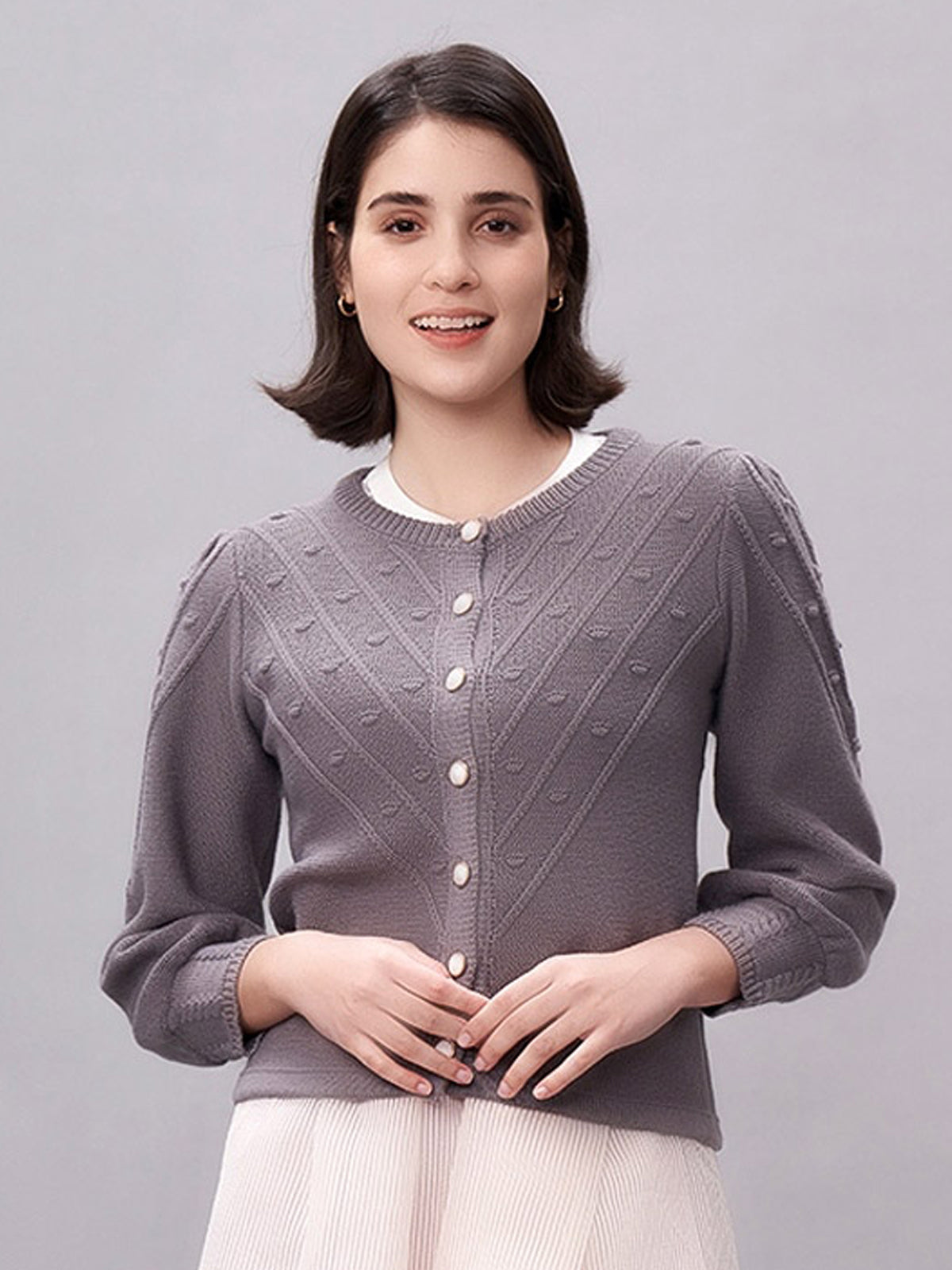 STRICKJACKE - RENATA IN GREY