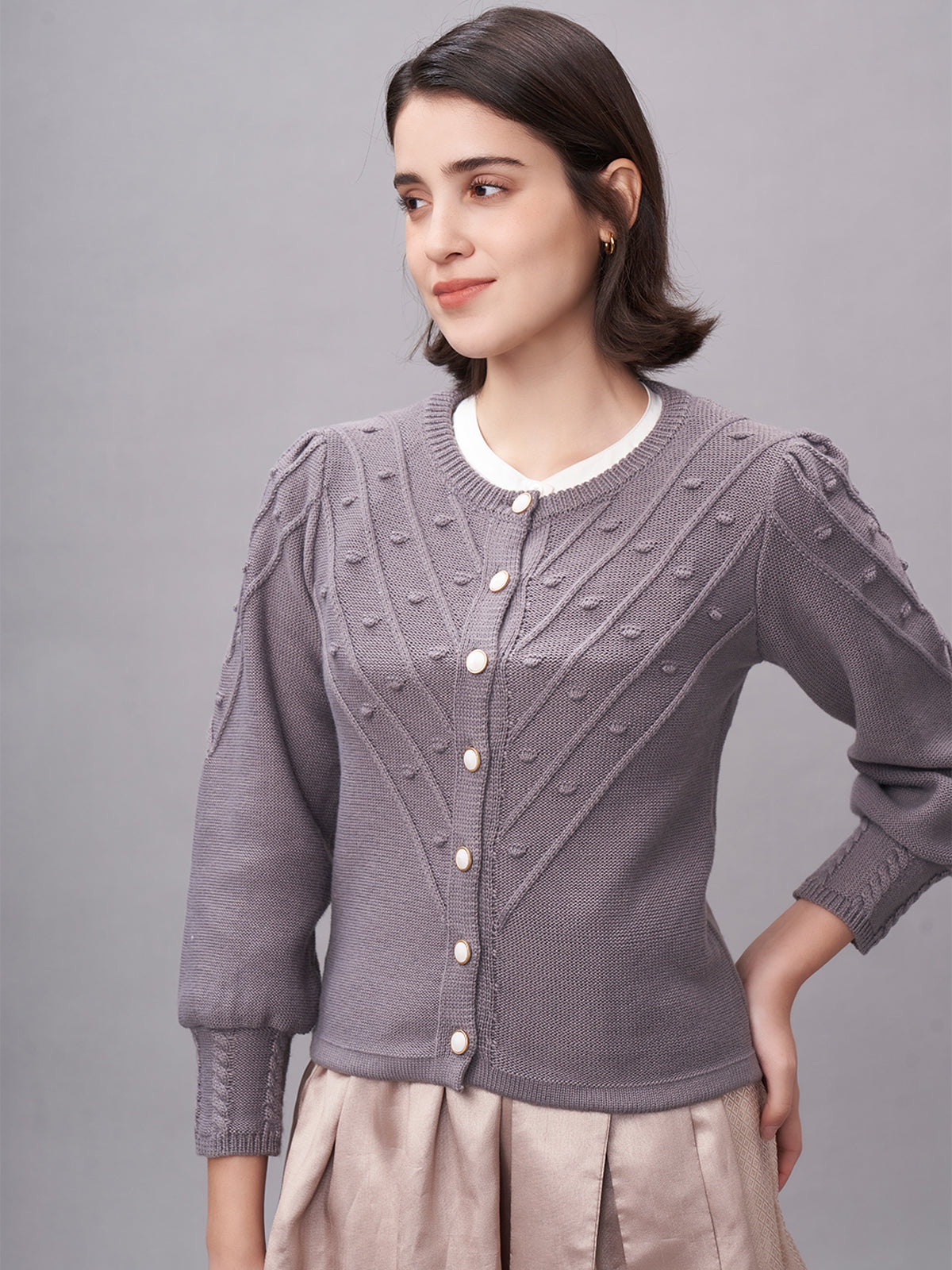 STRICKJACKE - RENATA IN GREY