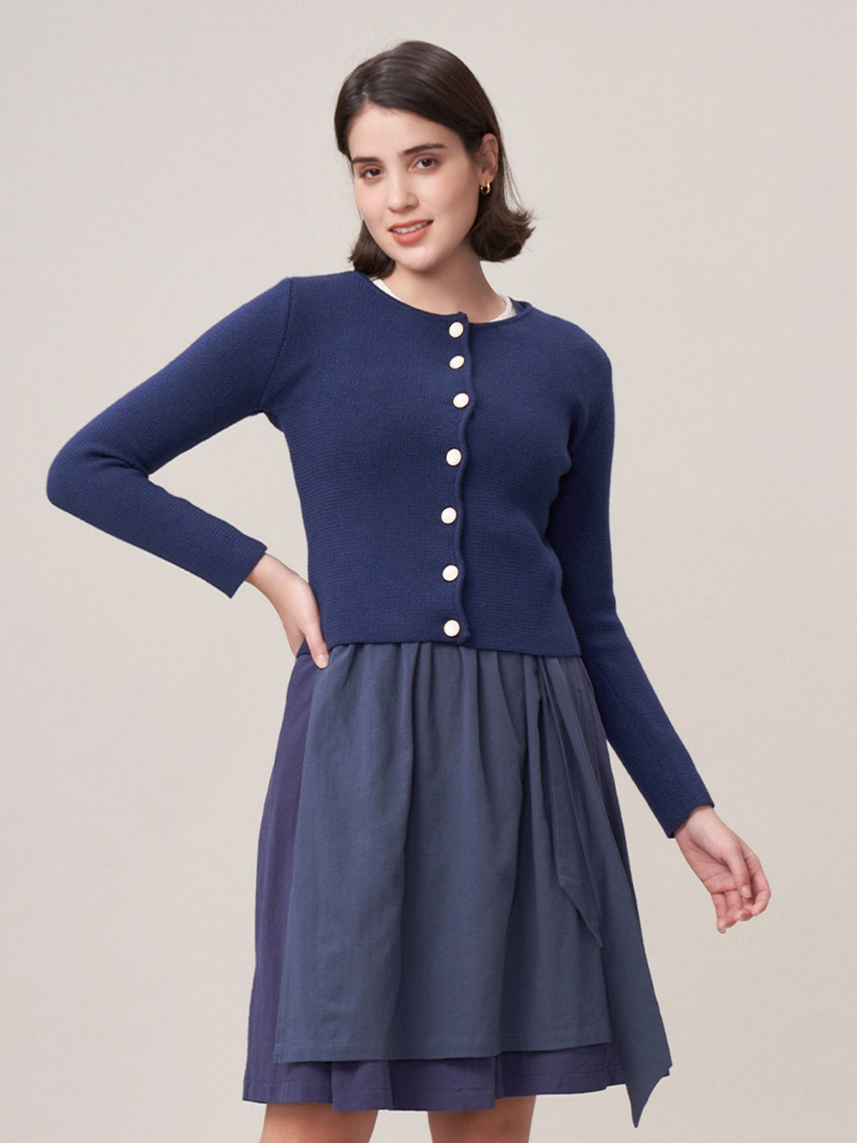 STRICKJACKE - MIRA IN DARK BLAU