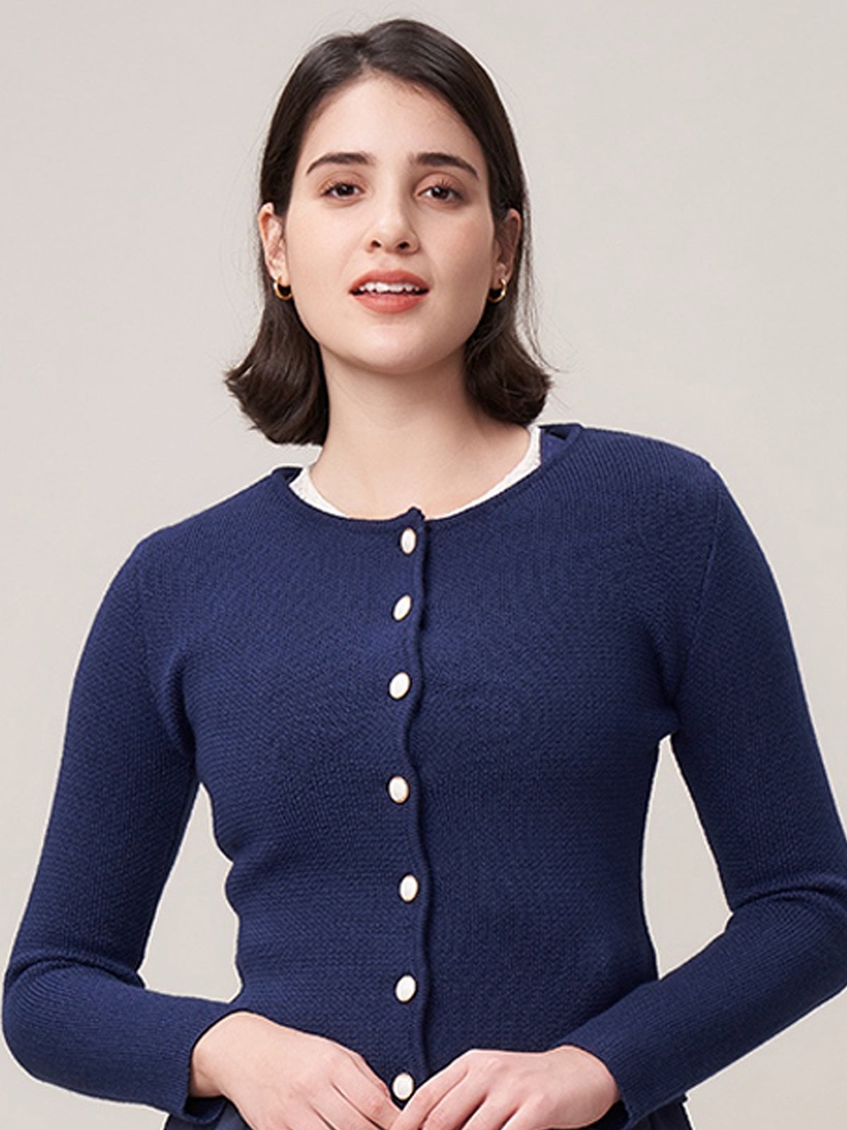 STRICKJACKE - MIRA IN DARK BLAU