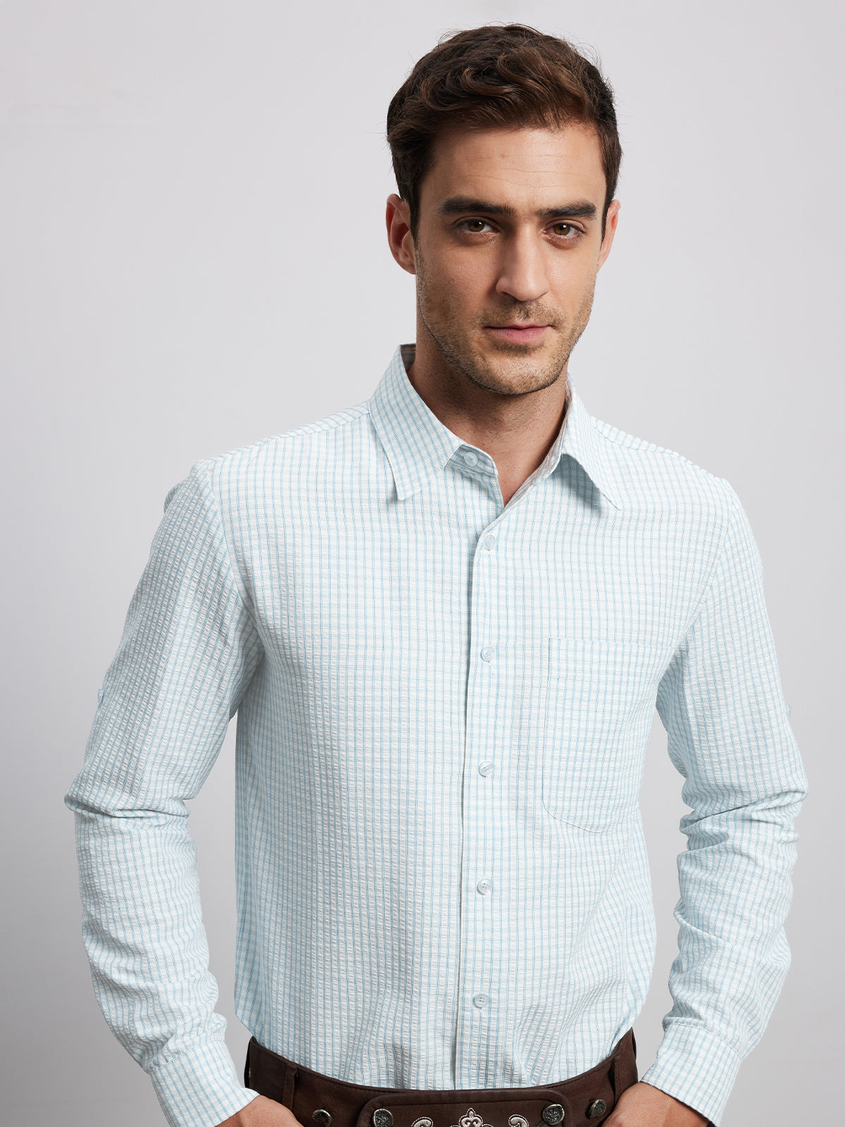 HERRENHEMD LENZ TAUBENBLAU