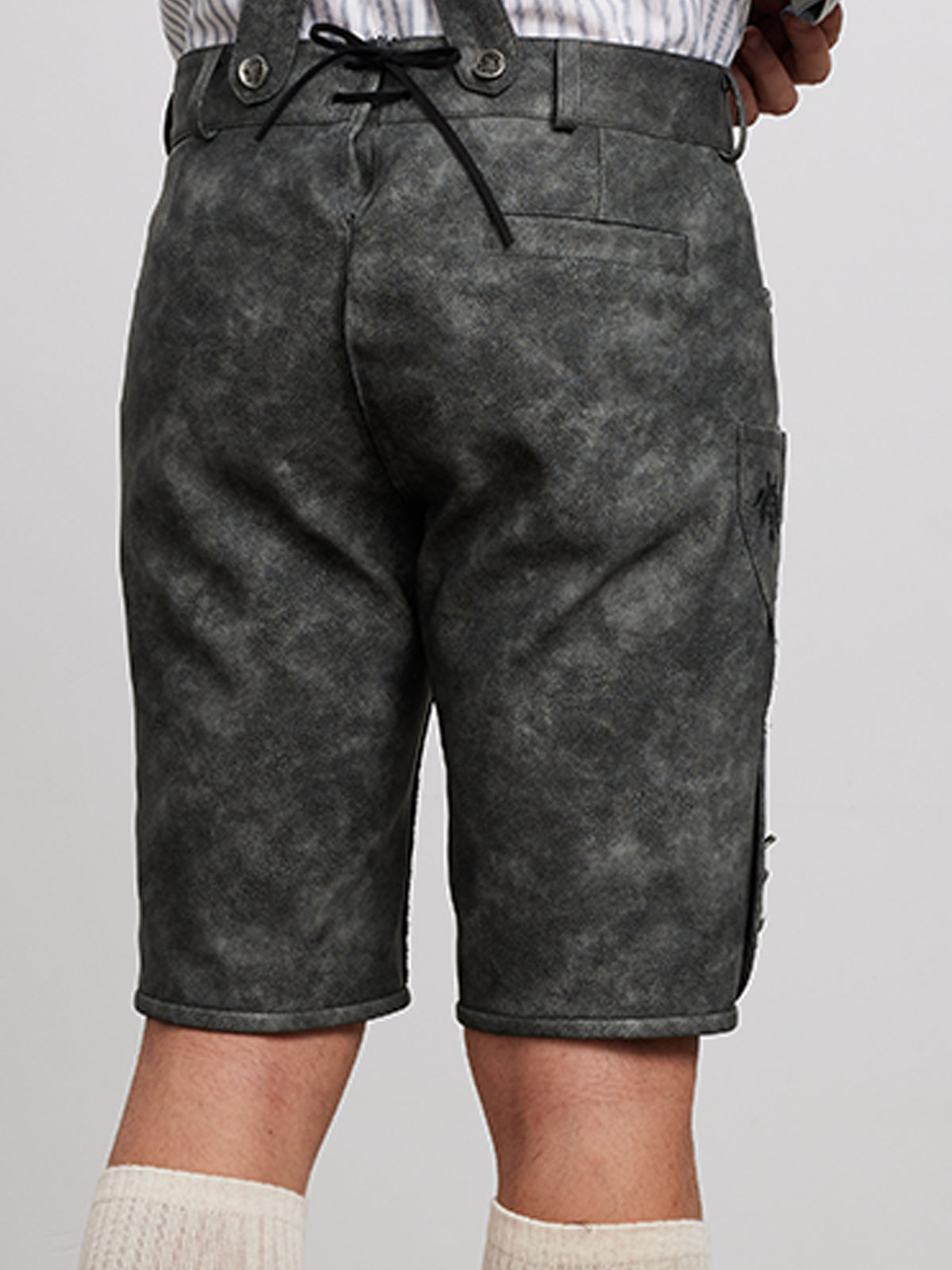 LEDERHOSE NORMAN IN SCHWARZGRAU
