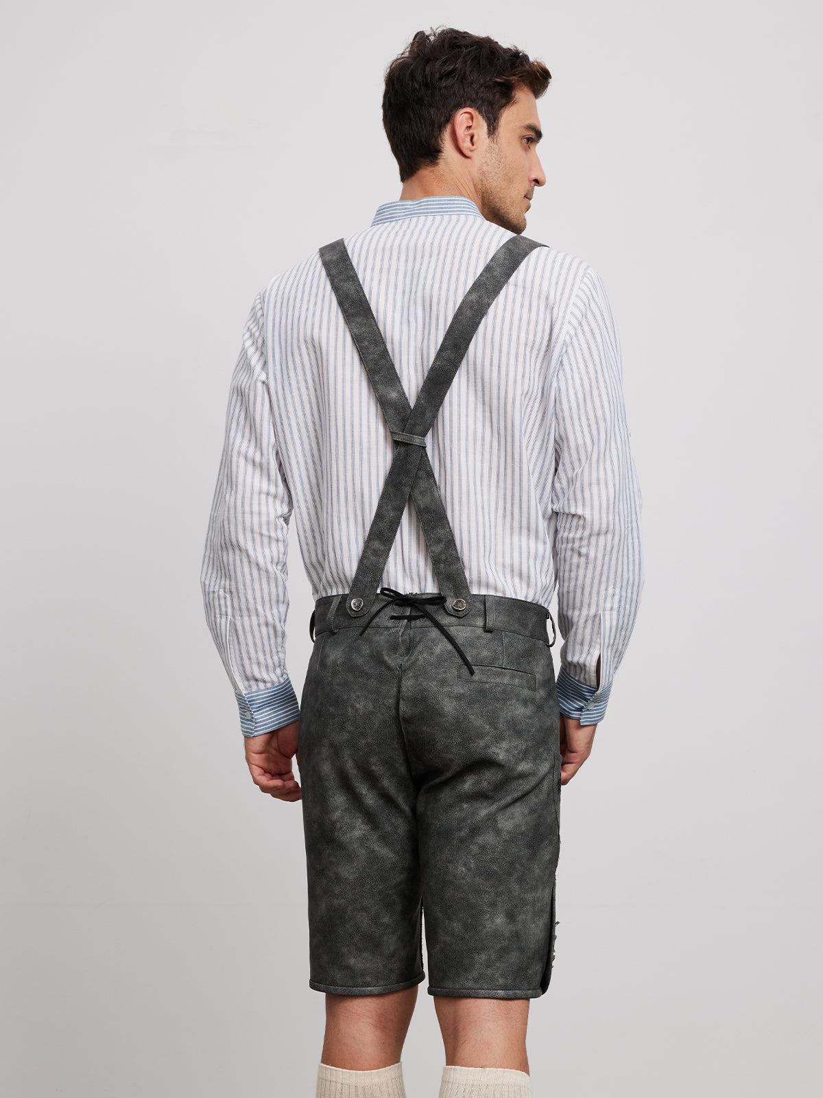 LEDERHOSE NORMAN IN SCHWARZGRAU