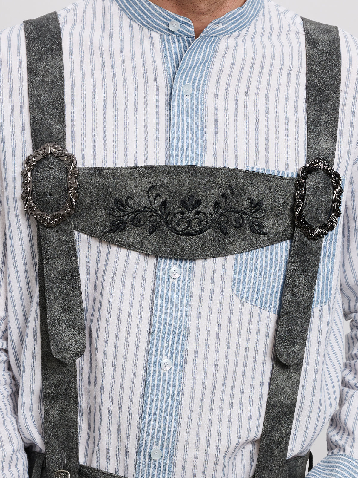 LEDERHOSE NORMAN IN SCHWARZGRAU
