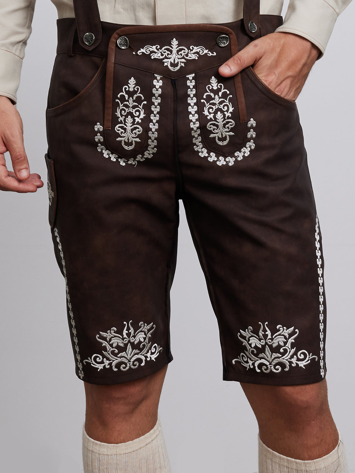 LEDERHOSE NORMAN IN DUNKELBRAUNE