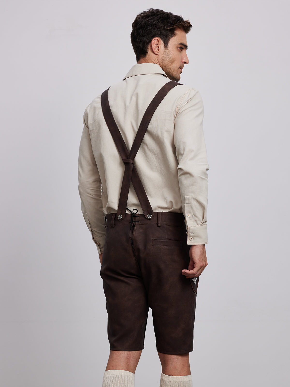 LEDERHOSE NORMAN IN DUNKELBRAUNE