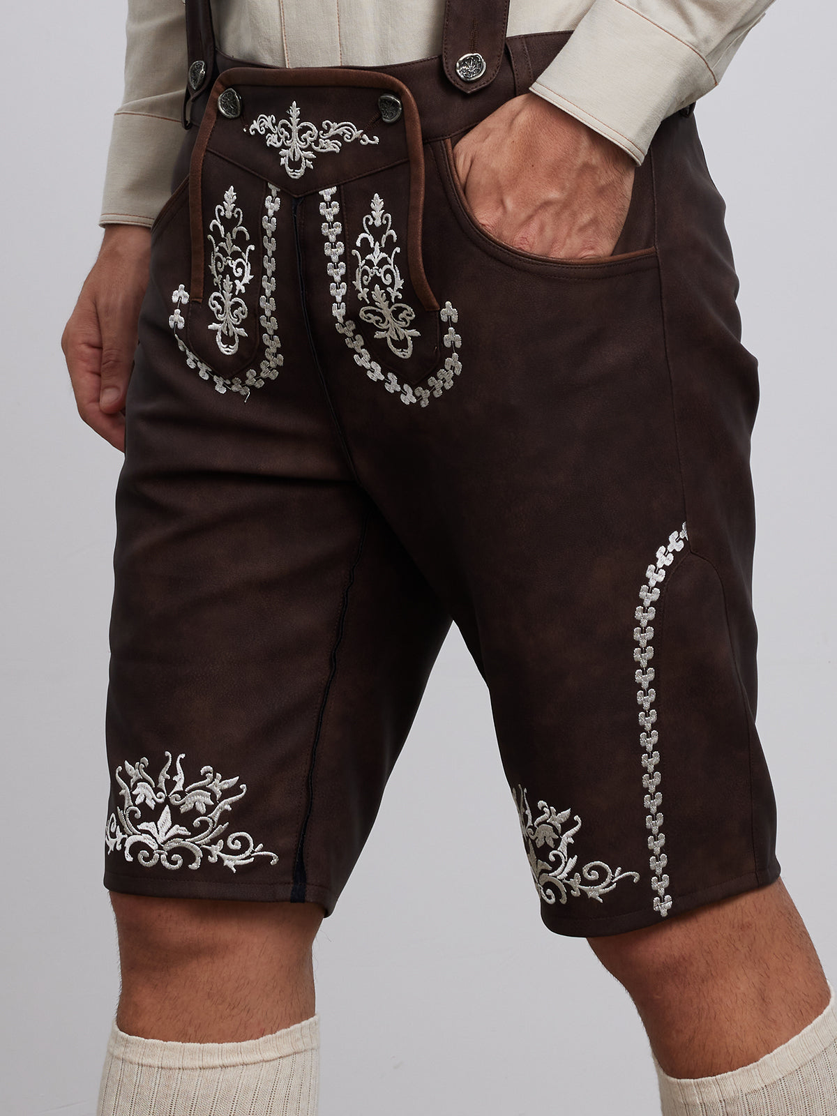LEDERHOSE NORMAN IN DUNKELBRAUNE
