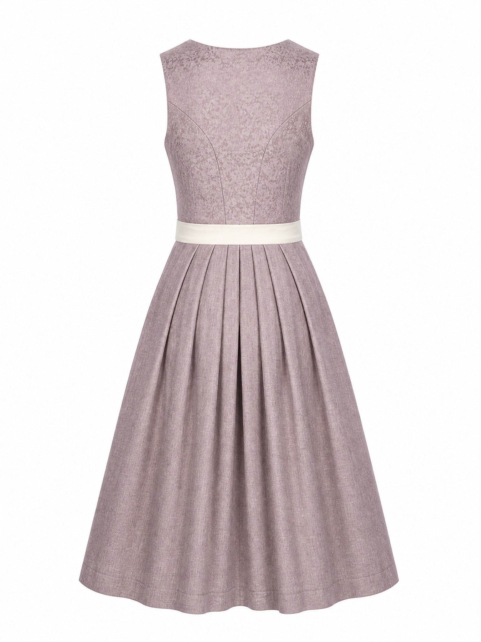 Dirndl Mathilda in Alt-Lavendel mit Elfenbein Schürze - Rückansicht