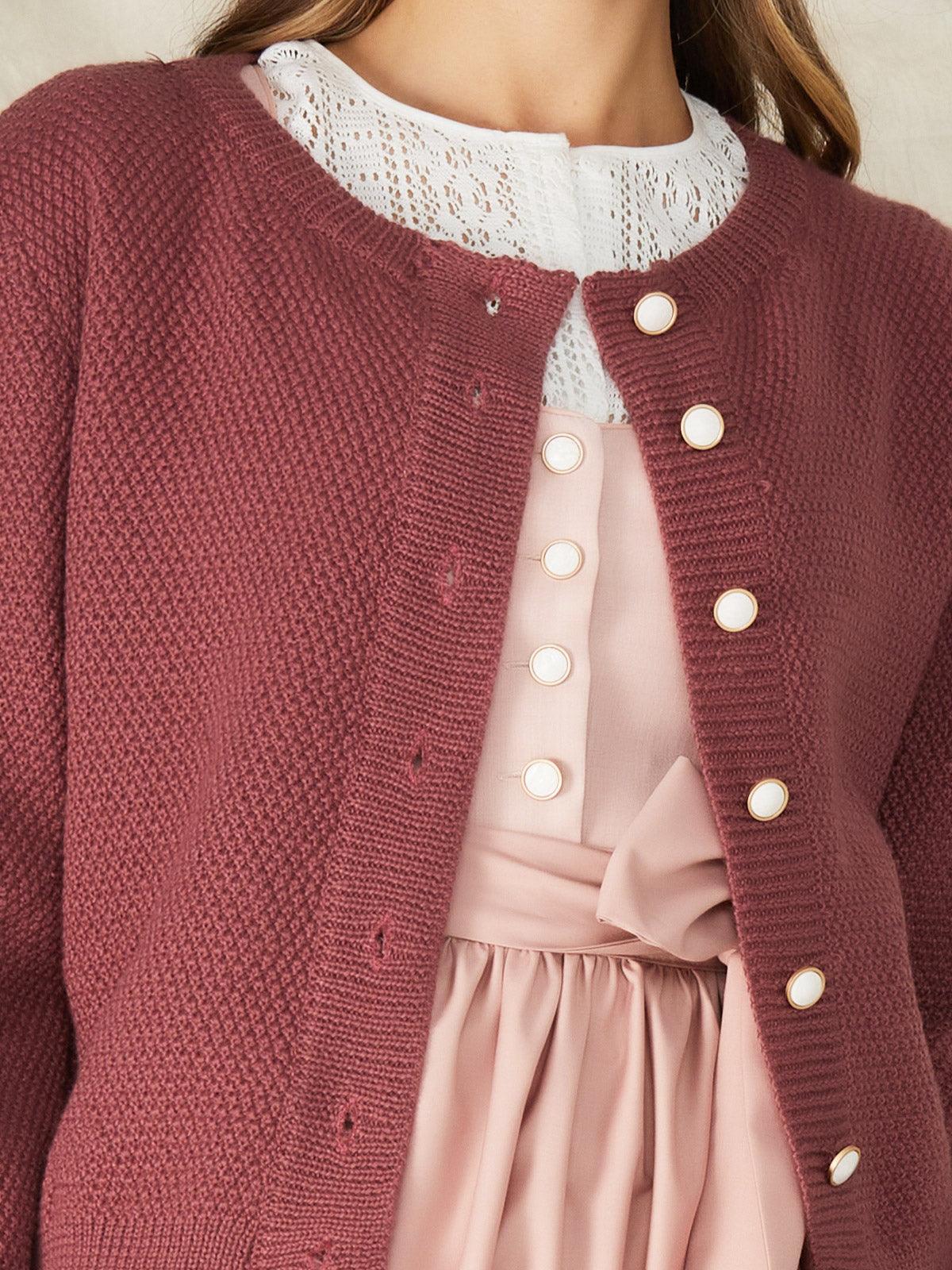 STRICKJACKE - AMALIA IN DUSTY LILA