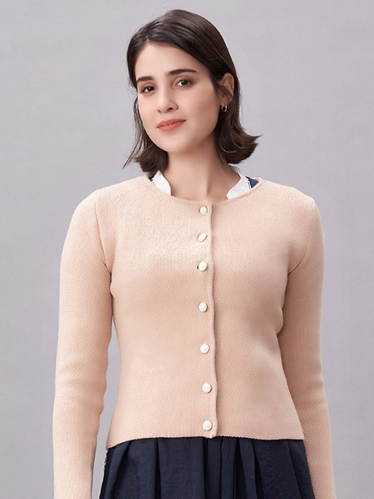 STRICKJACKE -  MIRA IN CREME