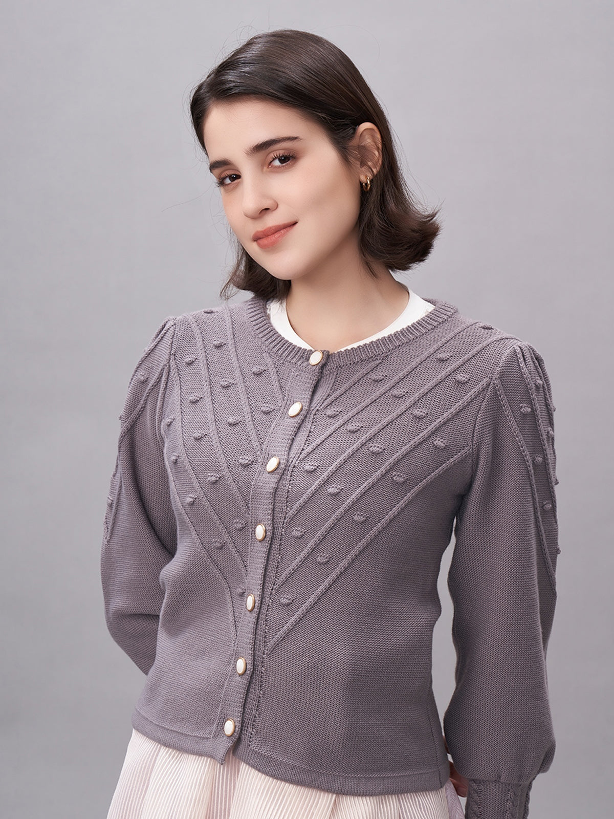 STRICKJACKE -  RENATA IN GREY