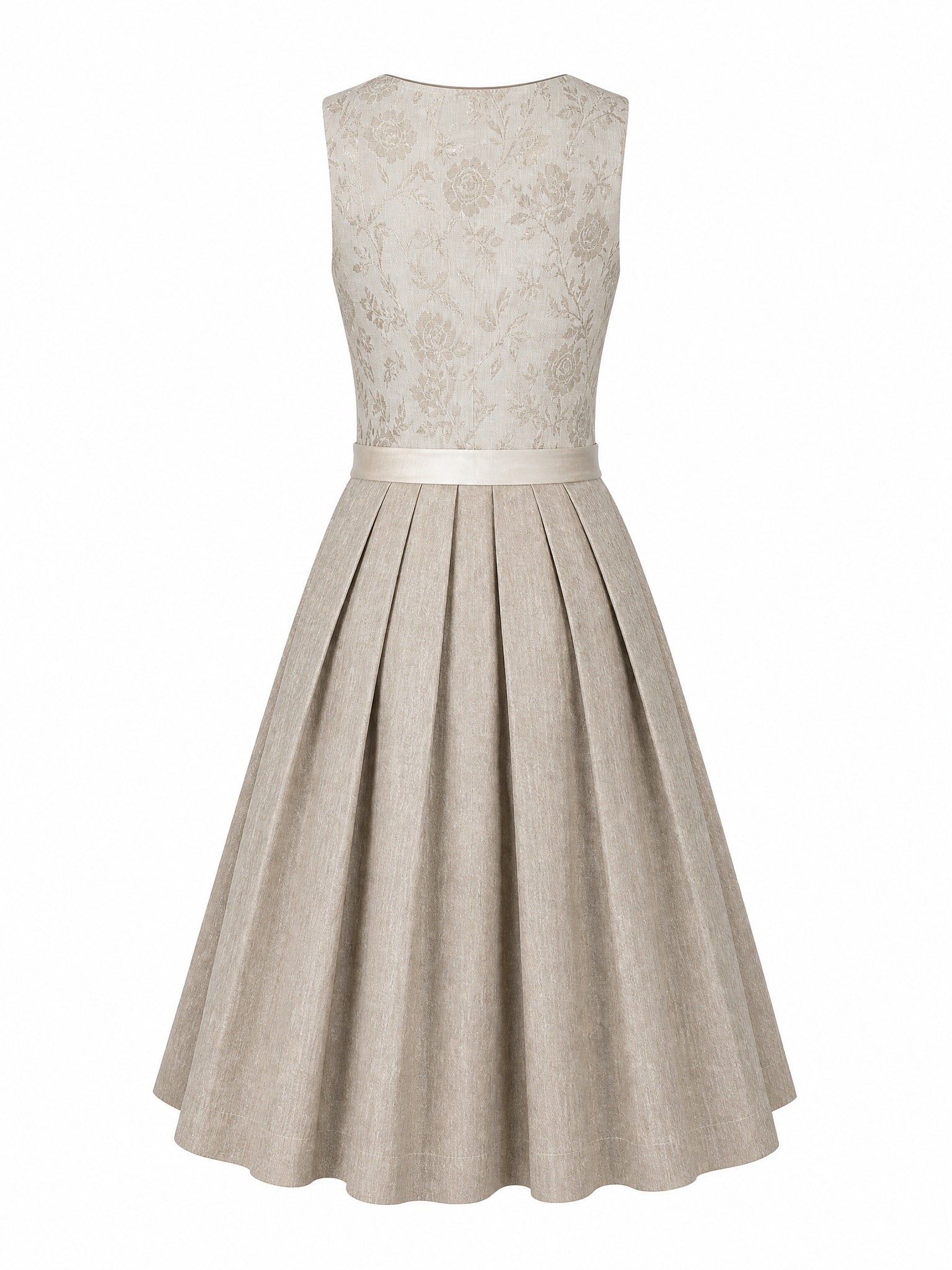 Dirndl Amelia in Alt-Lavendel mit Elfenbein Schürze - Rückansicht